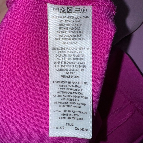 FRENCH CONNECTION COLOR BLOCK WHISPER DRESS IN KYOTO BLOSSOM/PURE PASSION COLOR - Picture 7 of 7